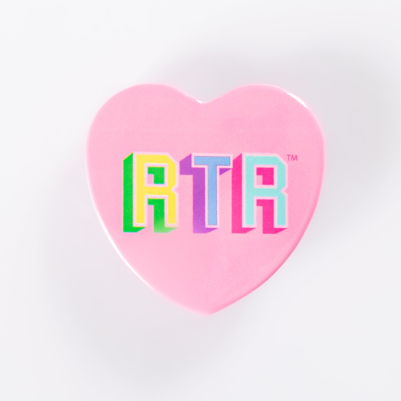 RTR Block Print Heart Button