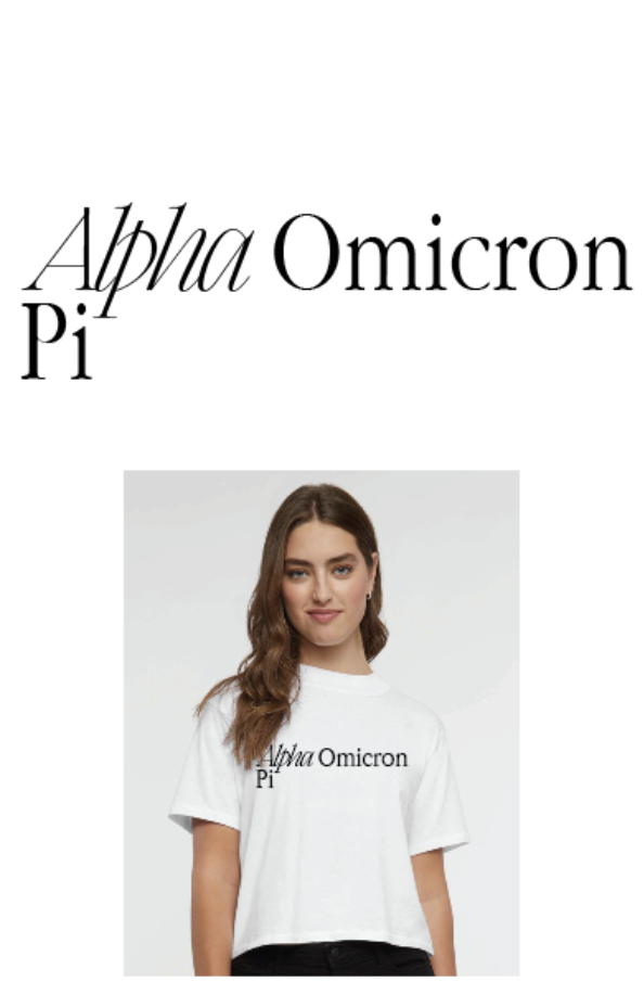 Alpha Omicron Pi Cropped Tee