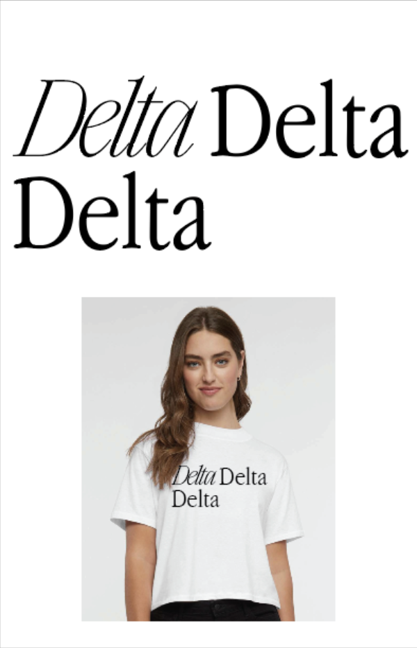 Tri Delta Cropped Tee
