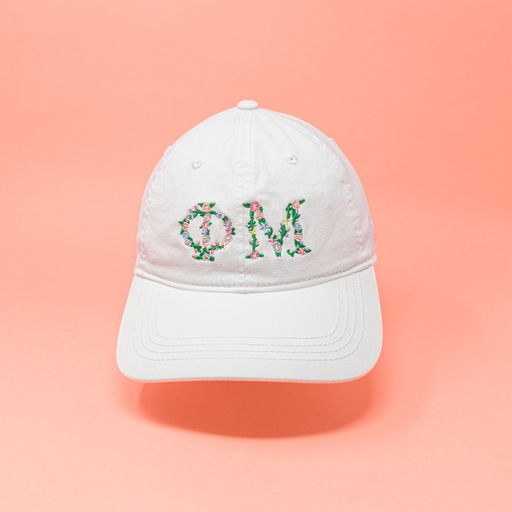 Phi Mu Floral Embroidered Hat