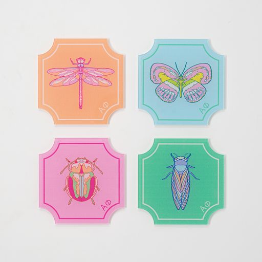Alpha Phi Flutter Acrylic Coasters