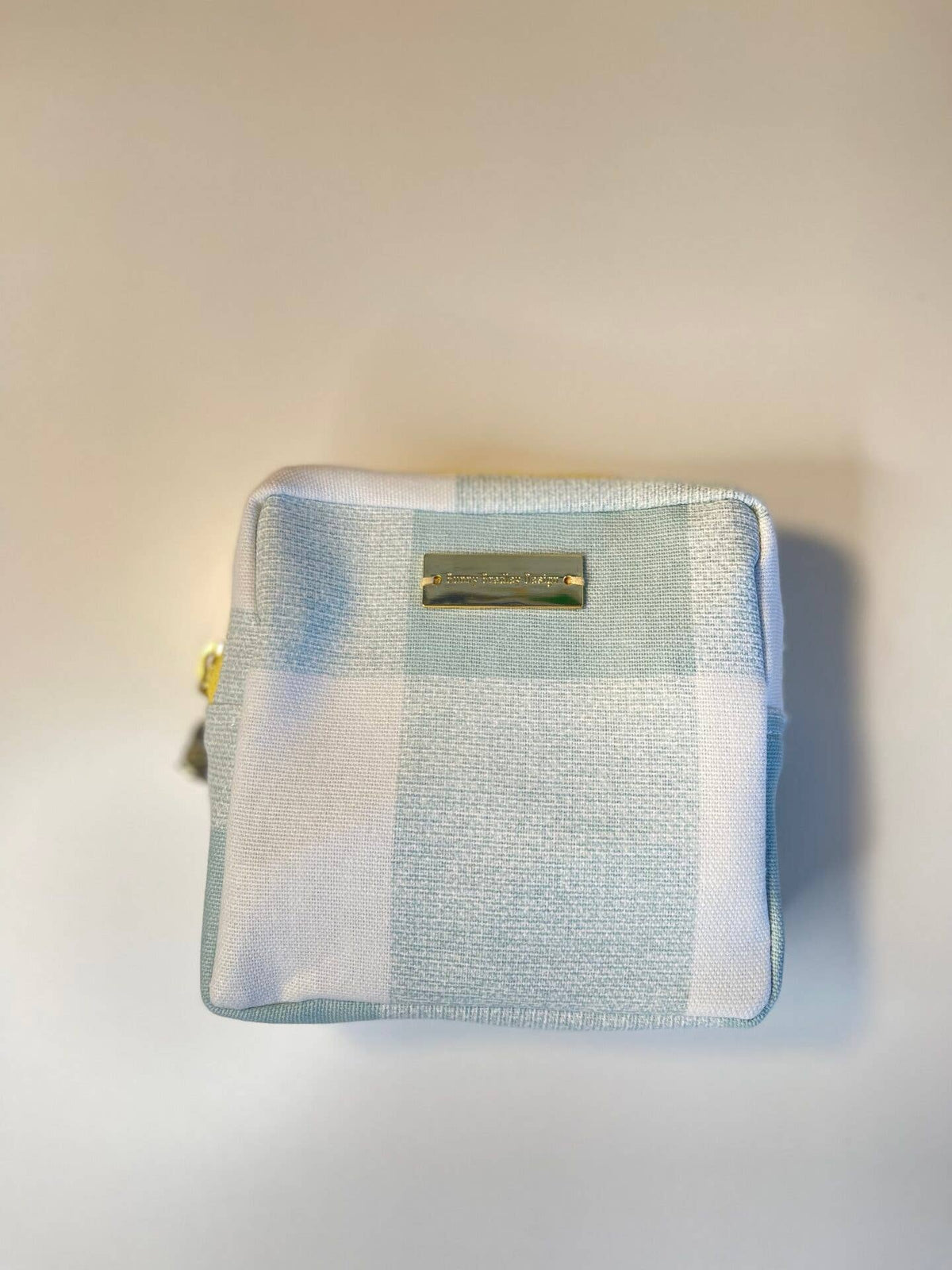 Marin Small Cosmetic Bag - Blue Sky's Gingham