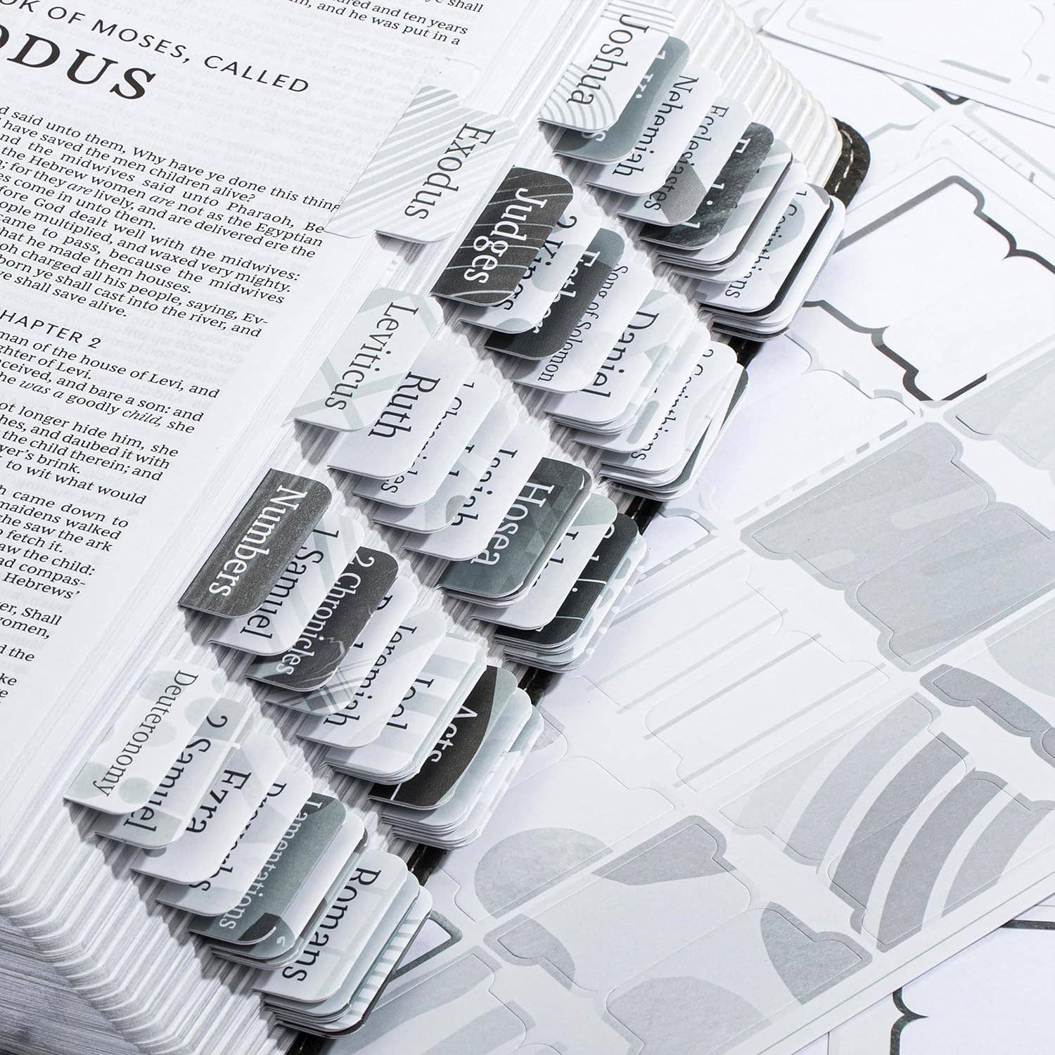 Gray Bible Tabs Laminated 75 Pack