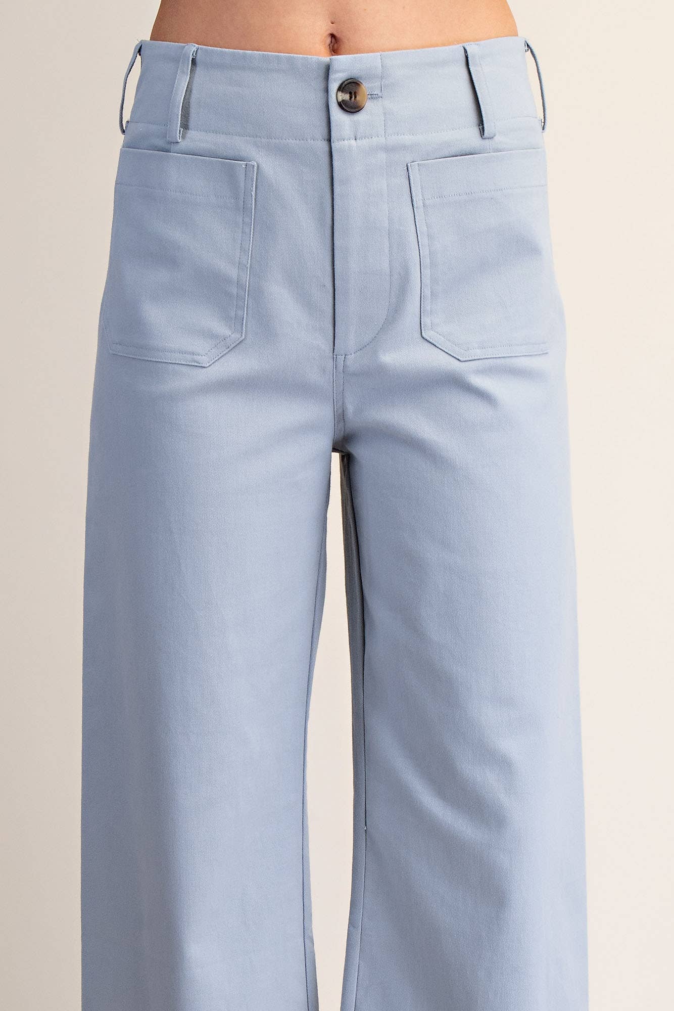Colette Scallop-Hem Wide-Leg Pants: Blue