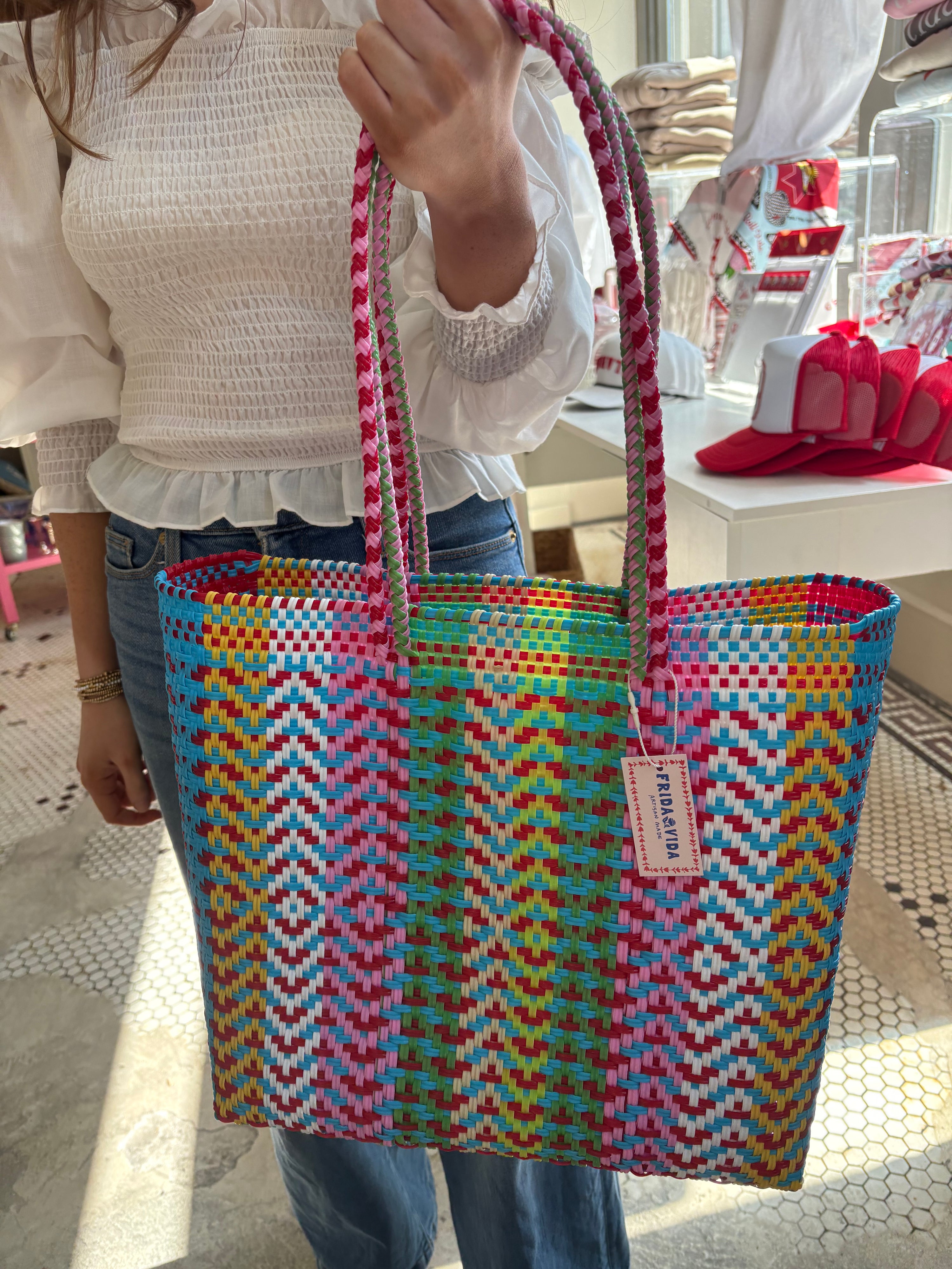Medium PVC Woven Tote
