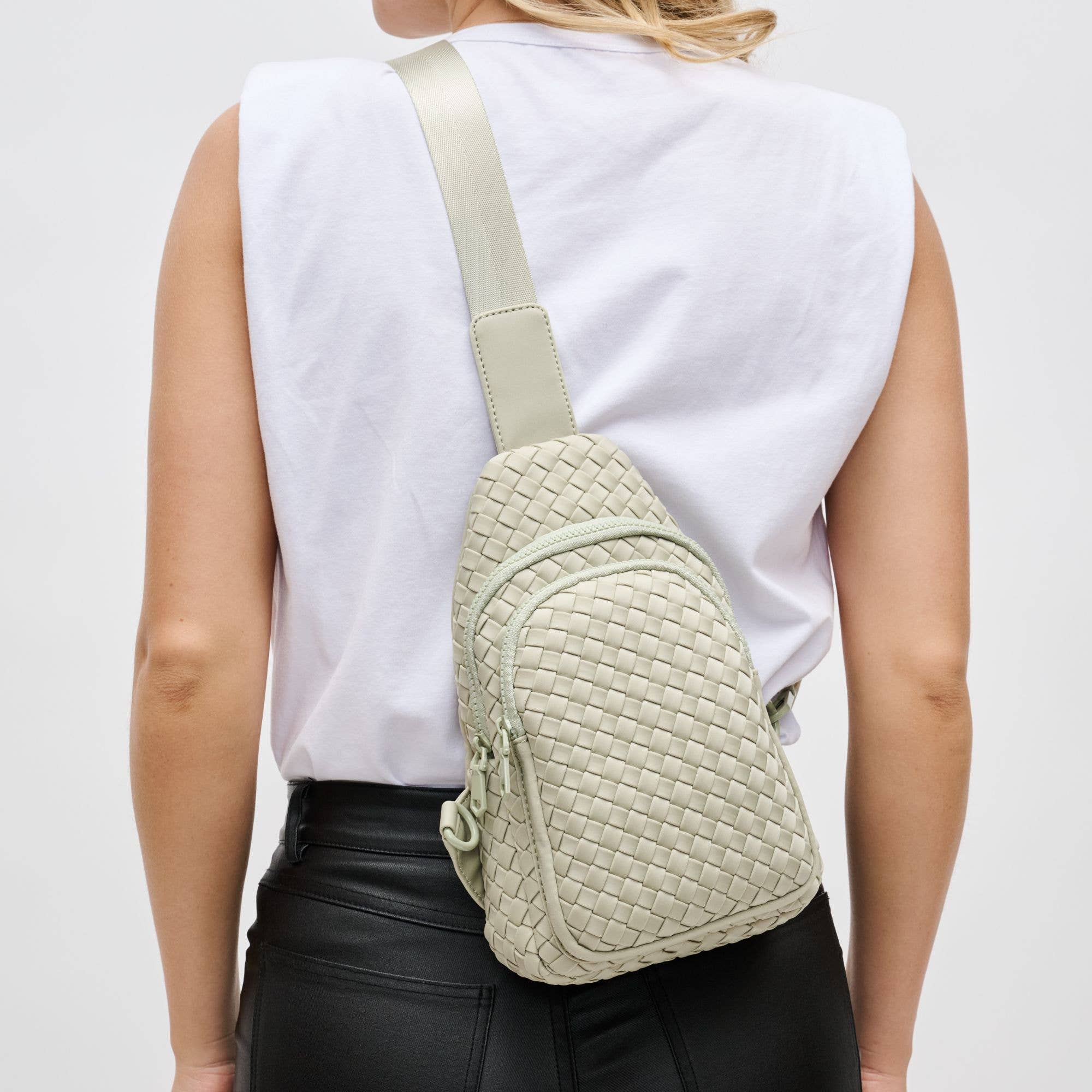 Beyond The Horizon - Woven Neoprene Sling Backpack: Cream