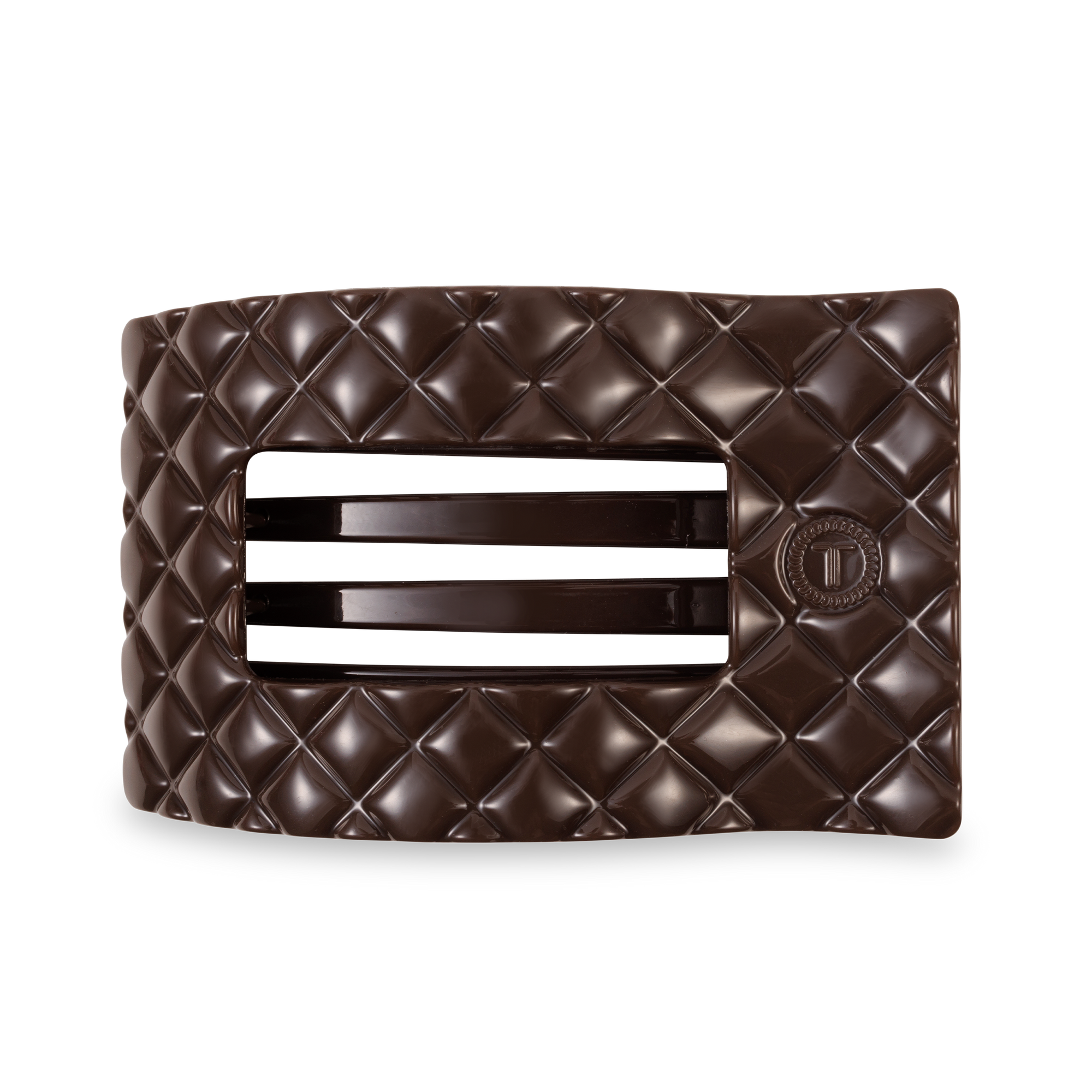 Flat Rectangle Hair Clip | Large | Truly Taupe Quilted