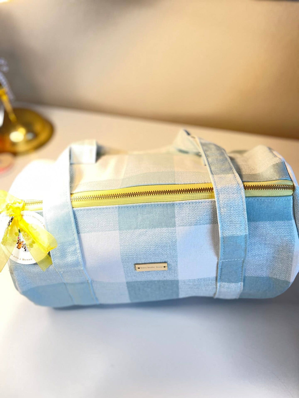 Birdie Barrel Bag - Blue Sky's Gingham