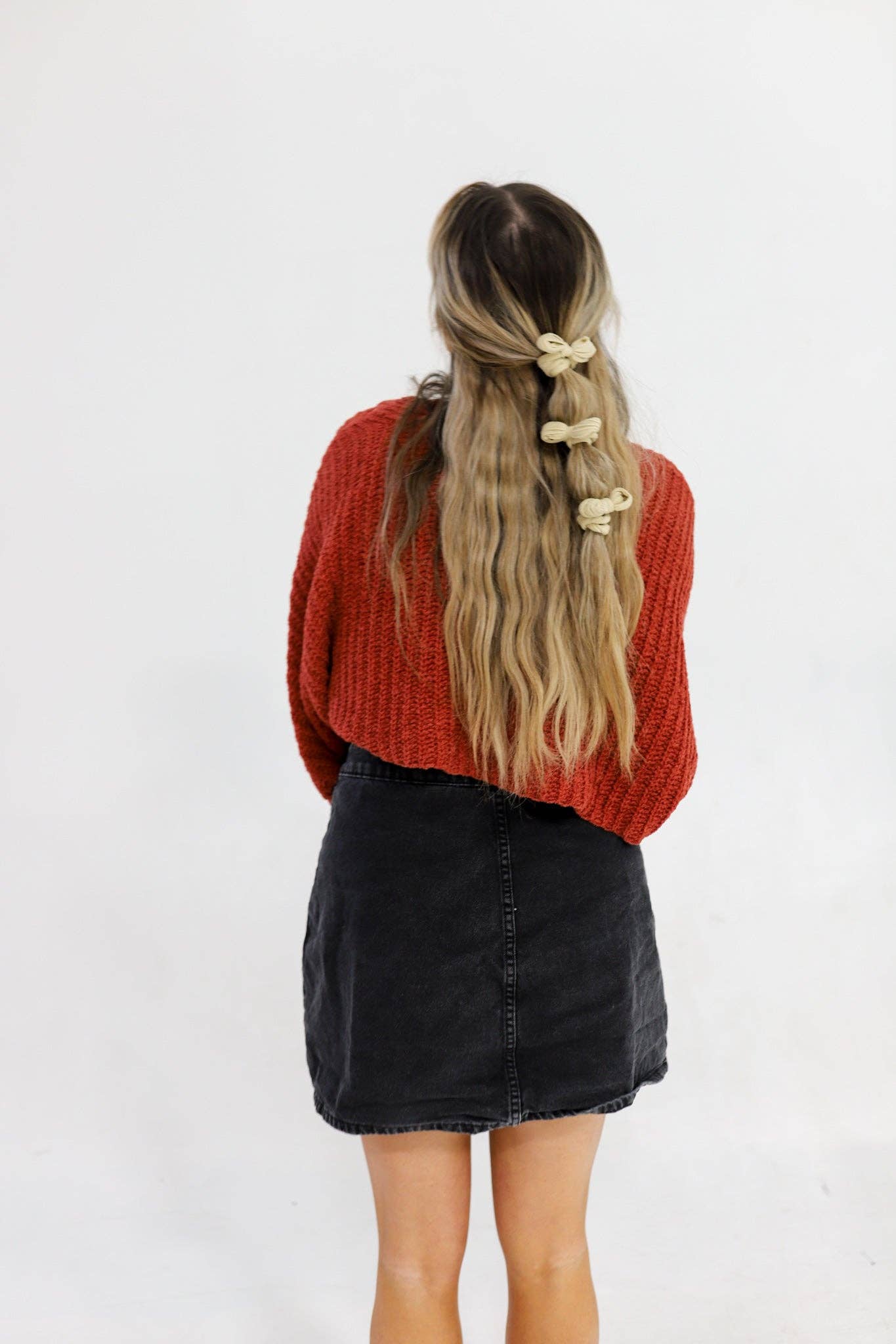 BOW SLICK BACK PONYTAILS (PACK OF 3): LIGHT PINK
