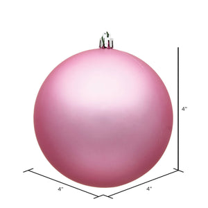 Vickerman 4" Pink Matte Ball Ornament: Pink / Plastic / 4"