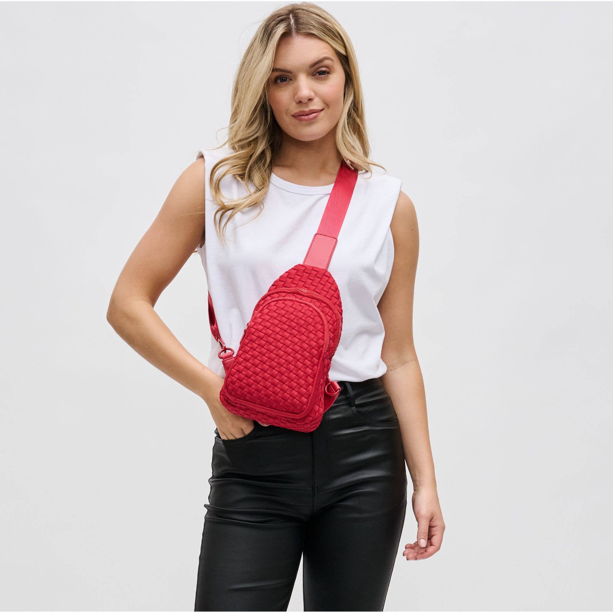 Beyond The Horizon - Woven Neoprene Sling Backpack: Cream