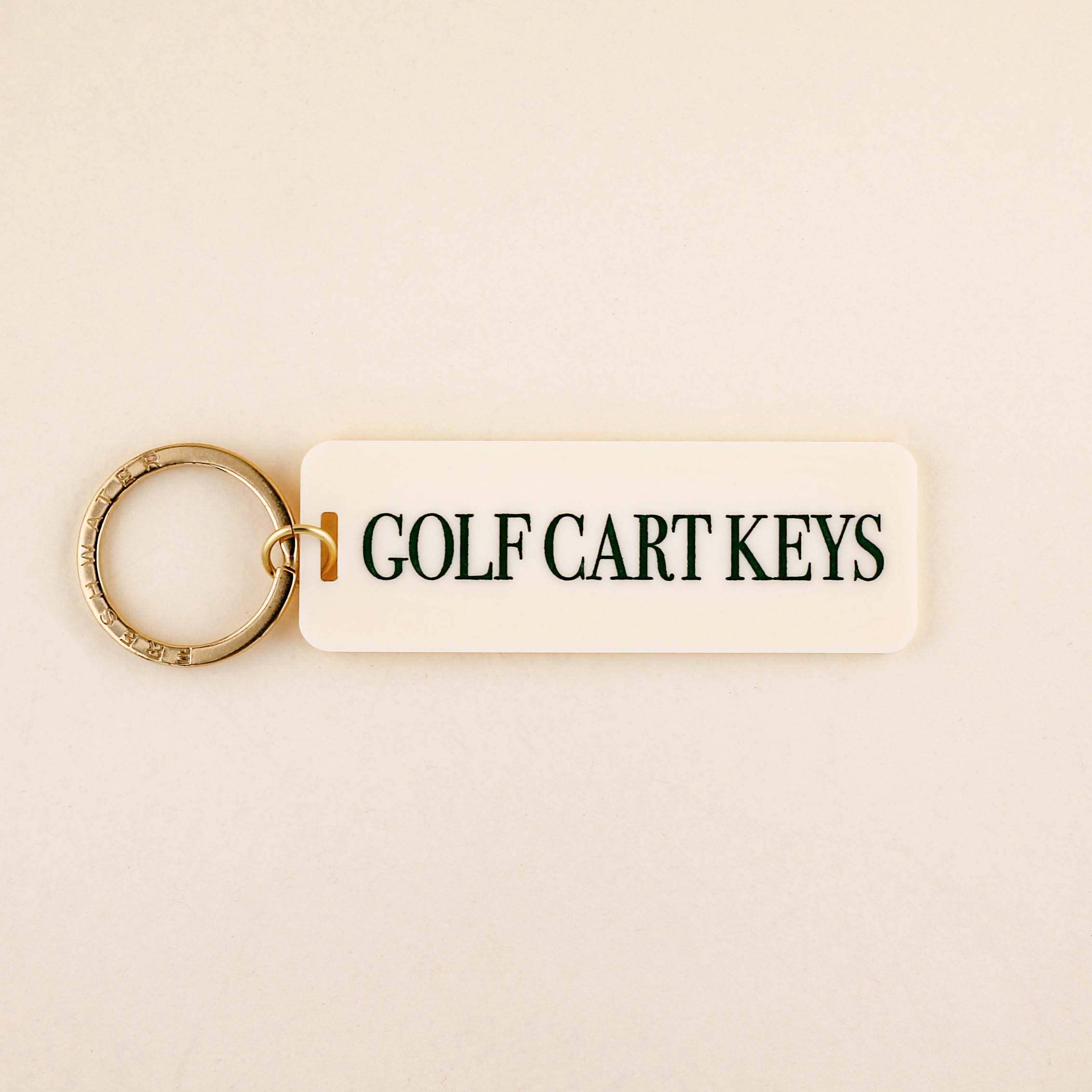 Golf Cart Keys Keychain: Kelly Green / Keychain on Card