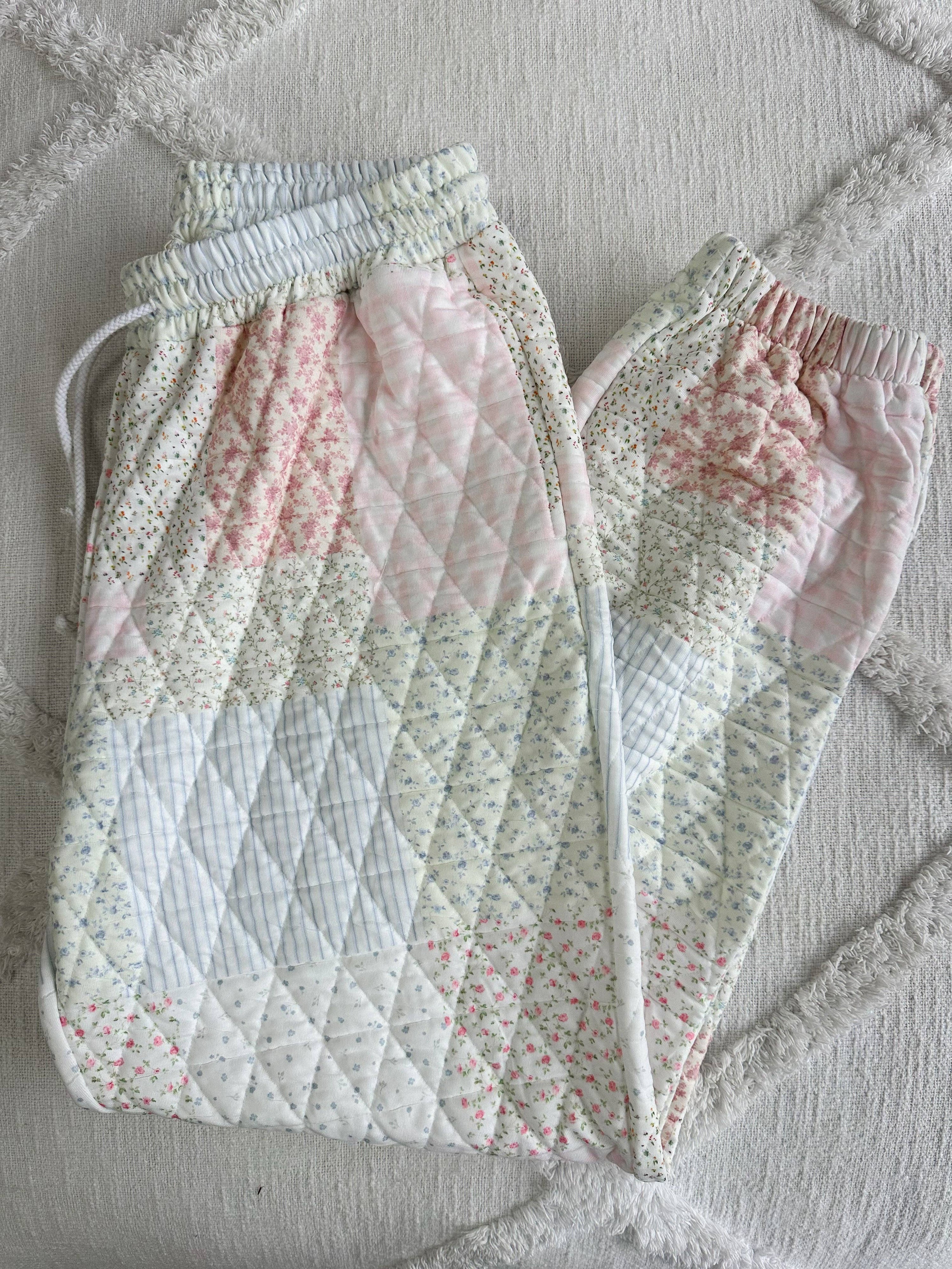 Quilted Pastel Joggers: Pastel