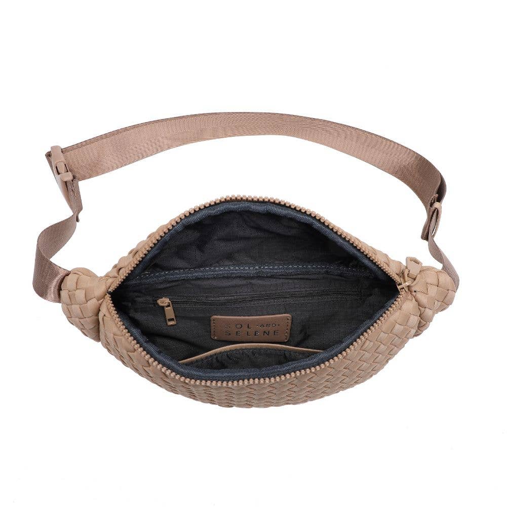 Aim High  Woven Neoprene Belt Bag: Bone
