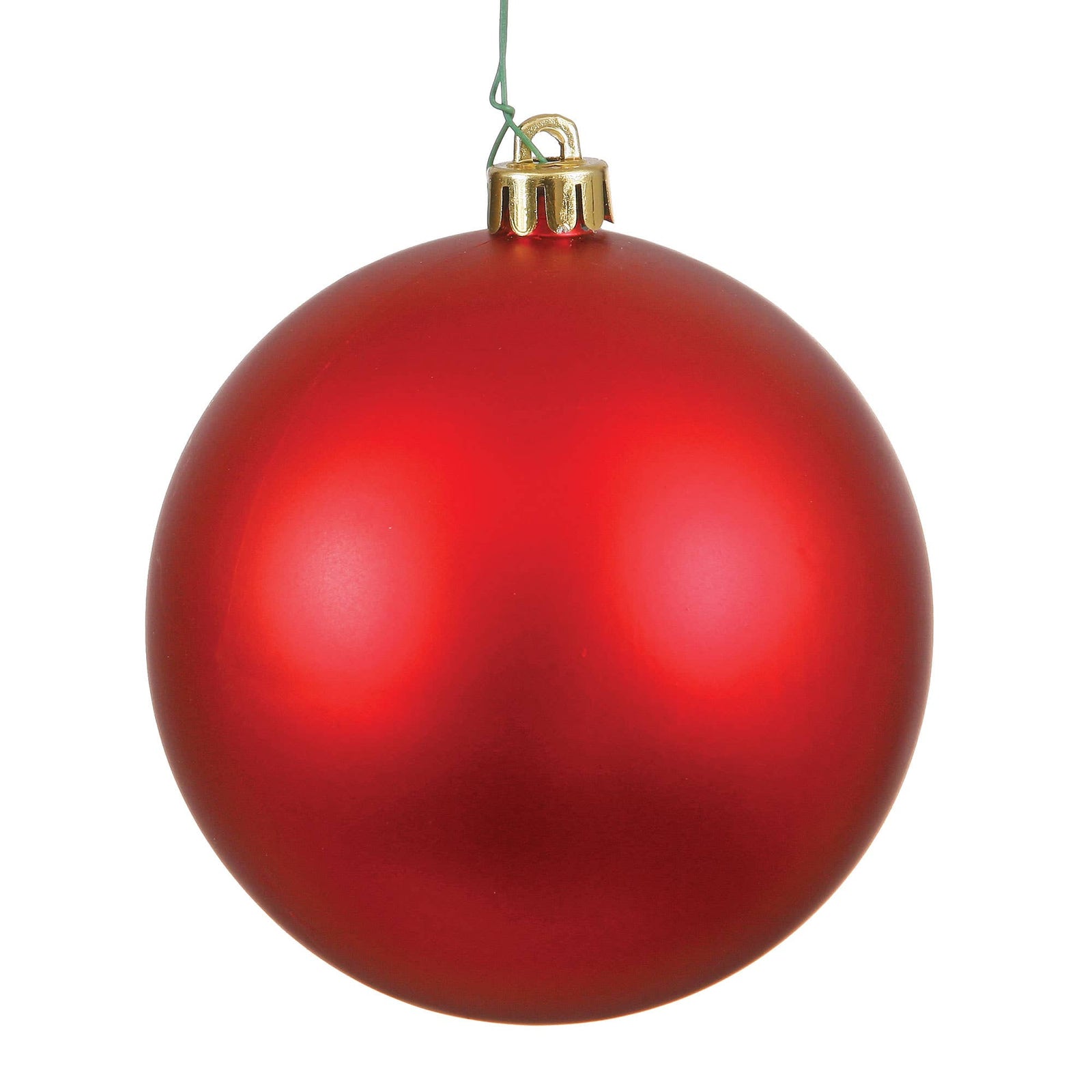Vickerman 8" Red Matte Ball Ornament: Red / Plastic / 8"