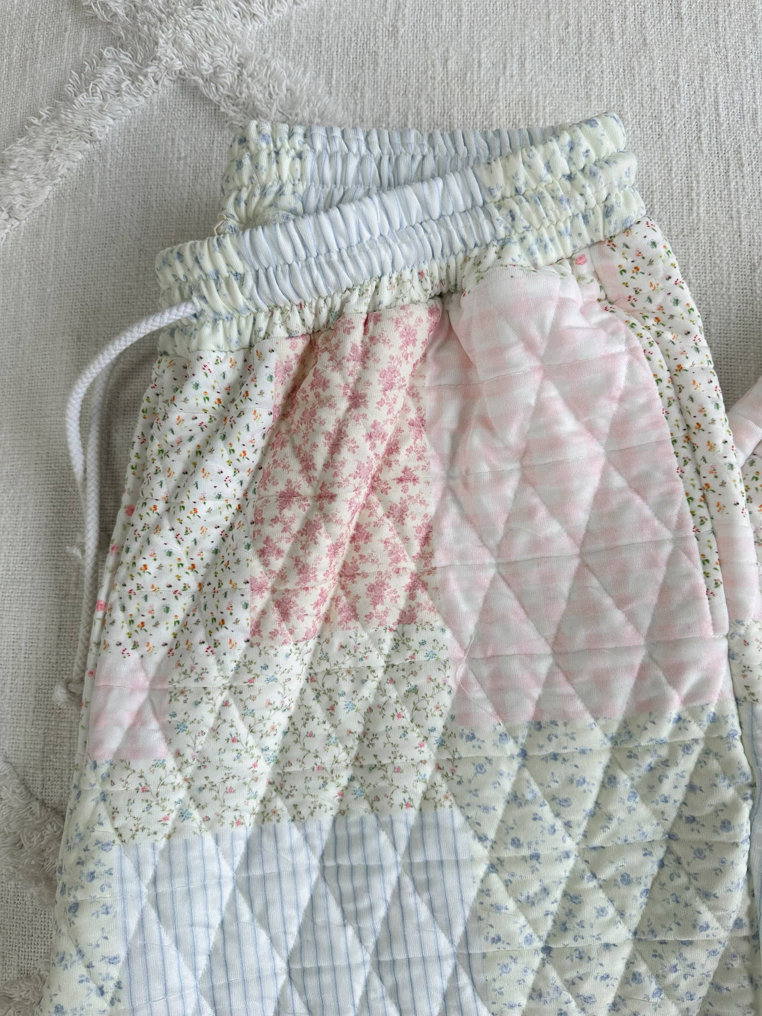 Quilted Pastel Joggers: Pastel