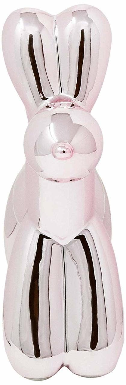 Pink Mini Ceramic Dog Piggy Bank - 7.5" tall