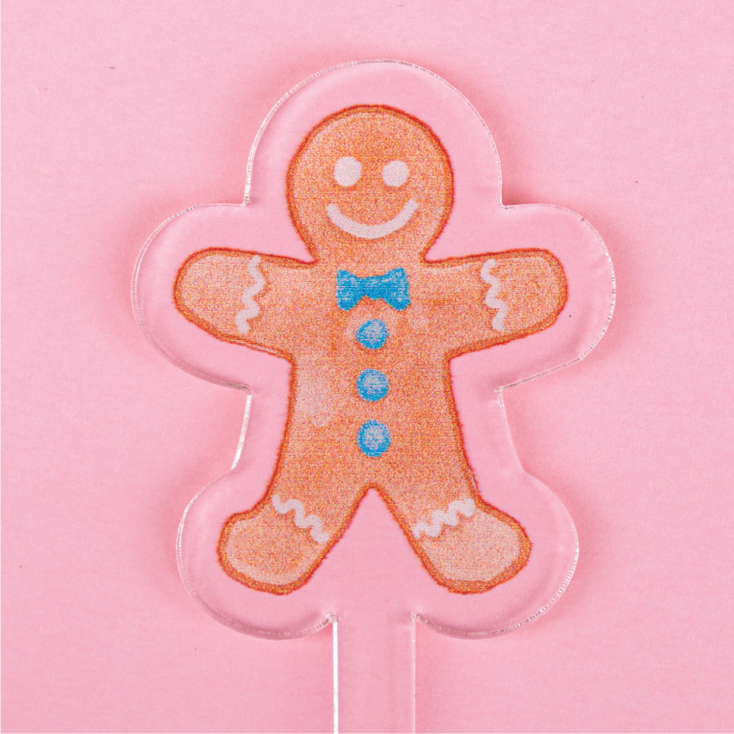 WS - Gingerbread Man Bow Tie Acrylic Stir Stick