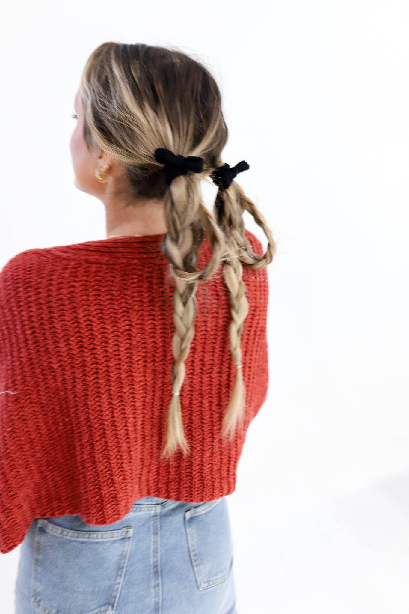 BOW SLICK BACK PONYTAILS (PACK OF 3): LIGHT PINK