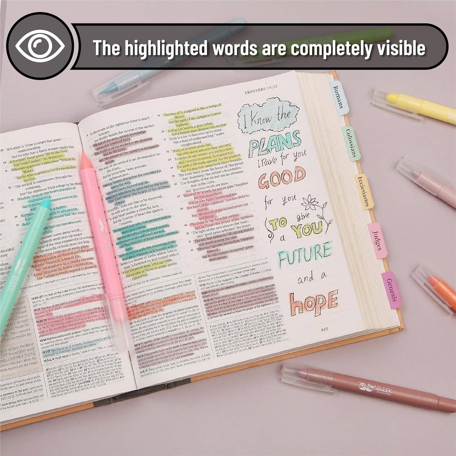 Mr. Pen- Gel Highlighter, 8 Pack, Assorted Colors, Bible