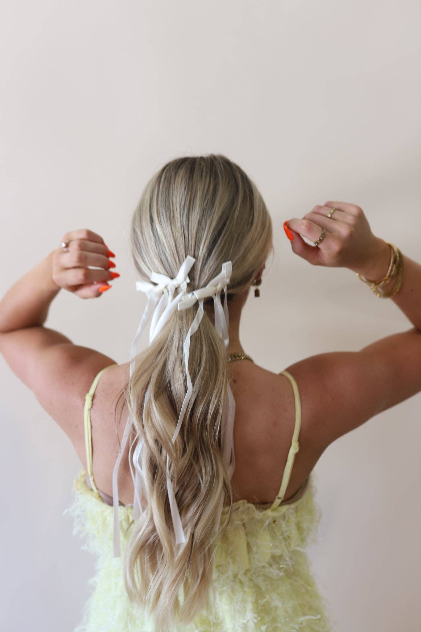 RIBBON BOW CLIP INS ( 3 COLORS ): PINK