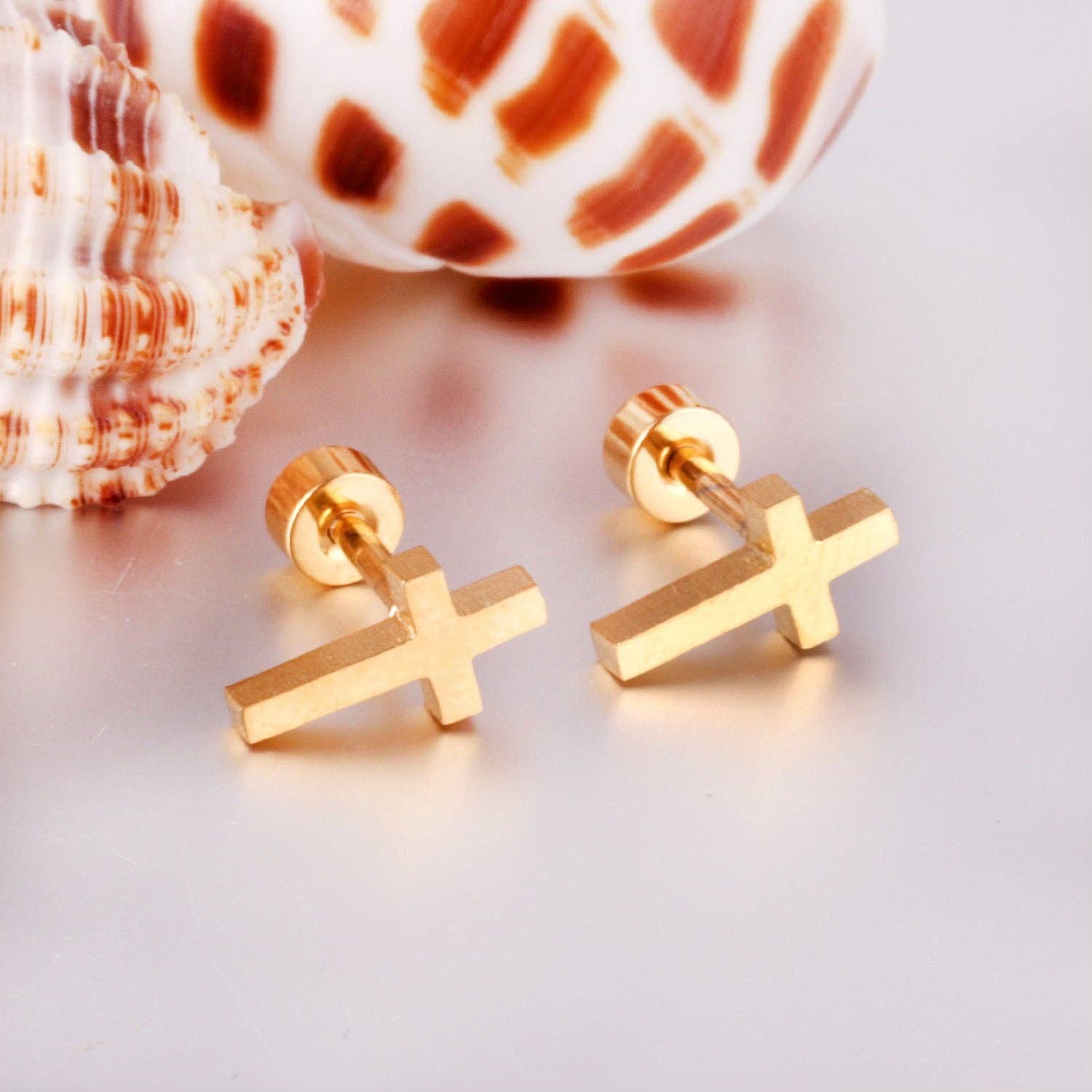 Screwback Stud - Catherine Cross