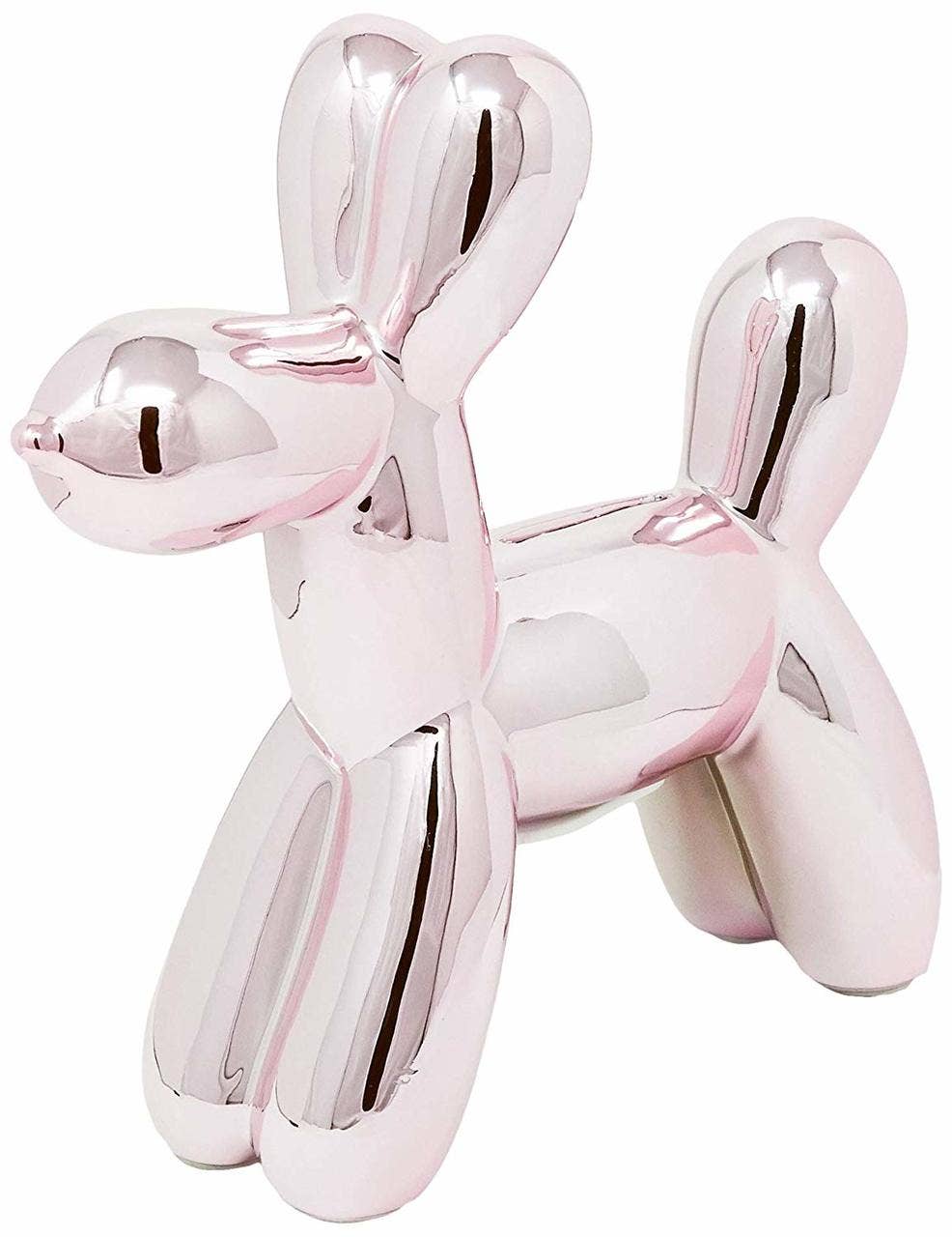 Pink Mini Ceramic Dog Piggy Bank - 7.5" tall