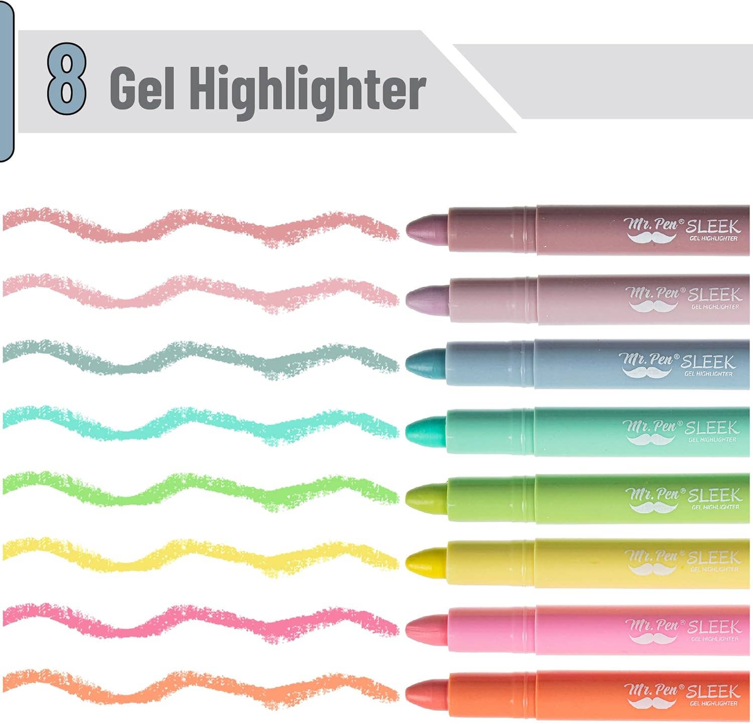 Mr. Pen- Gel Highlighter, 8 Pack, Assorted Colors, Bible