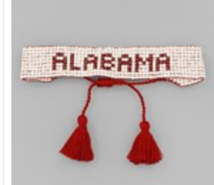 ALABAMA SEED BEAD ADJUSTABLE BRACELET