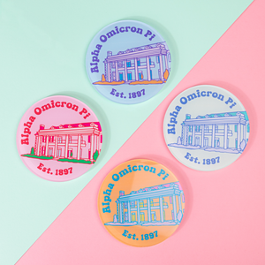 Greek: Acrylic Popart Coasters (Set of 4 - University of Alabama Houses)