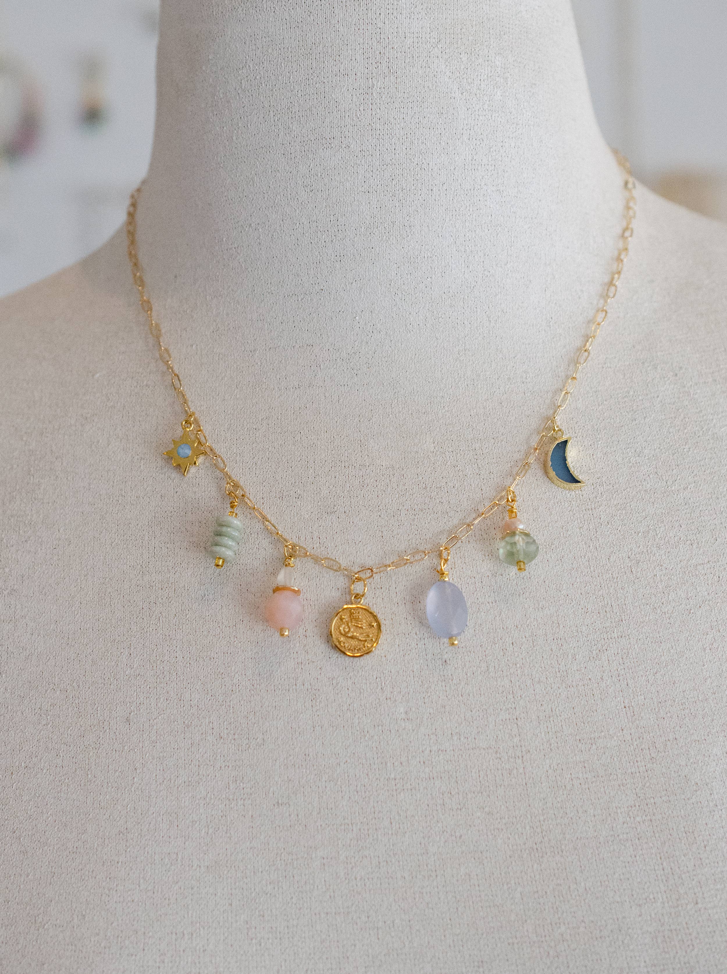 Zodiac Air Charm Sign Necklace: Gemini