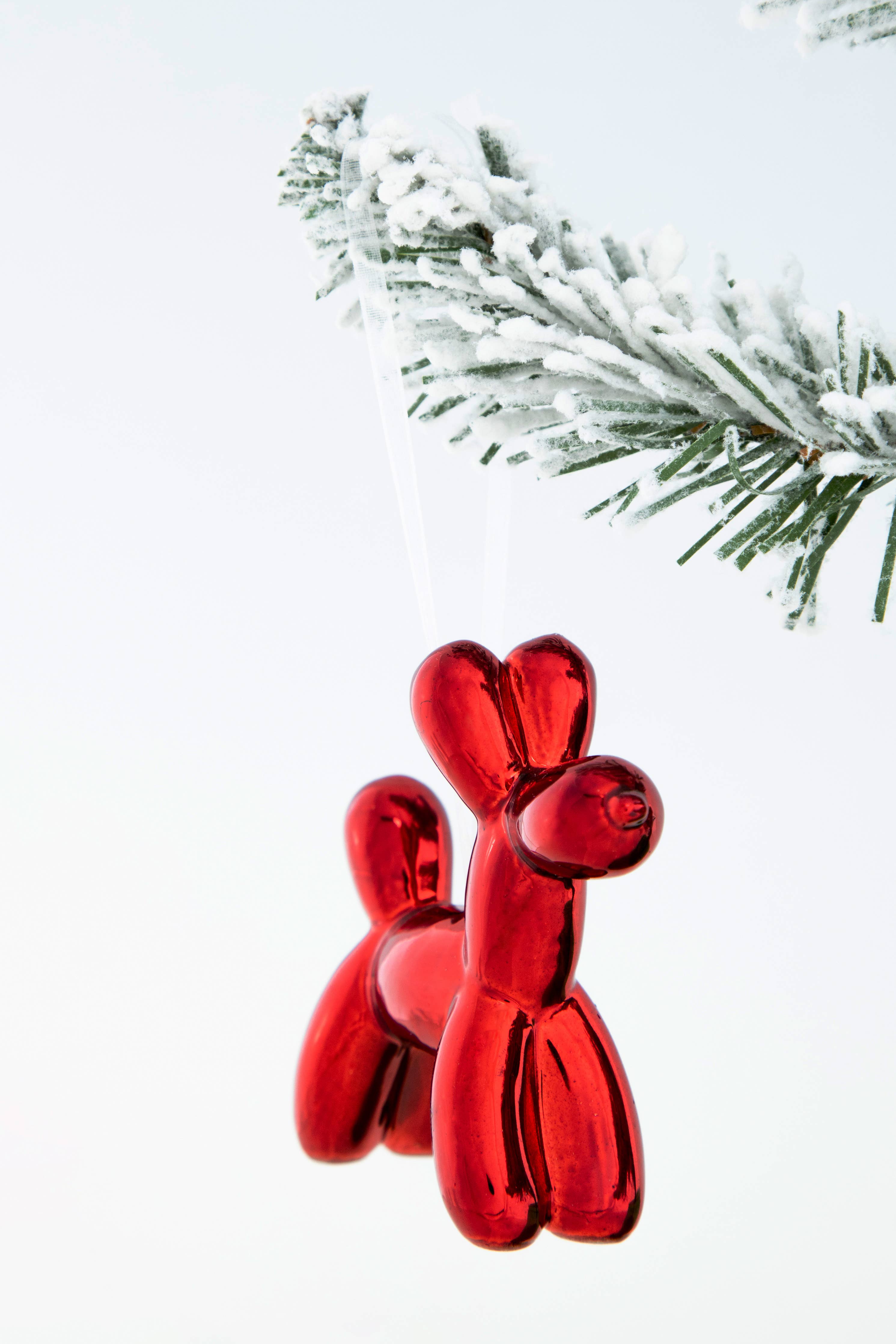 Holiday Ceramic Dog Ornaments  - 3.25" tall