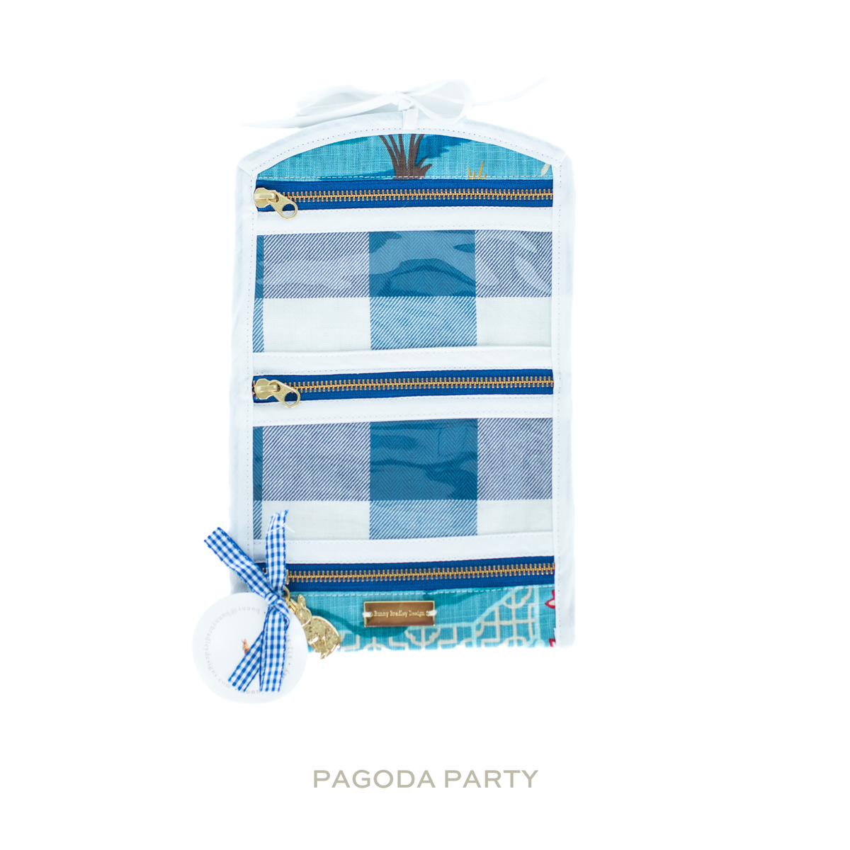 Jules Jewelry Roll: Blue Skies Gingham
