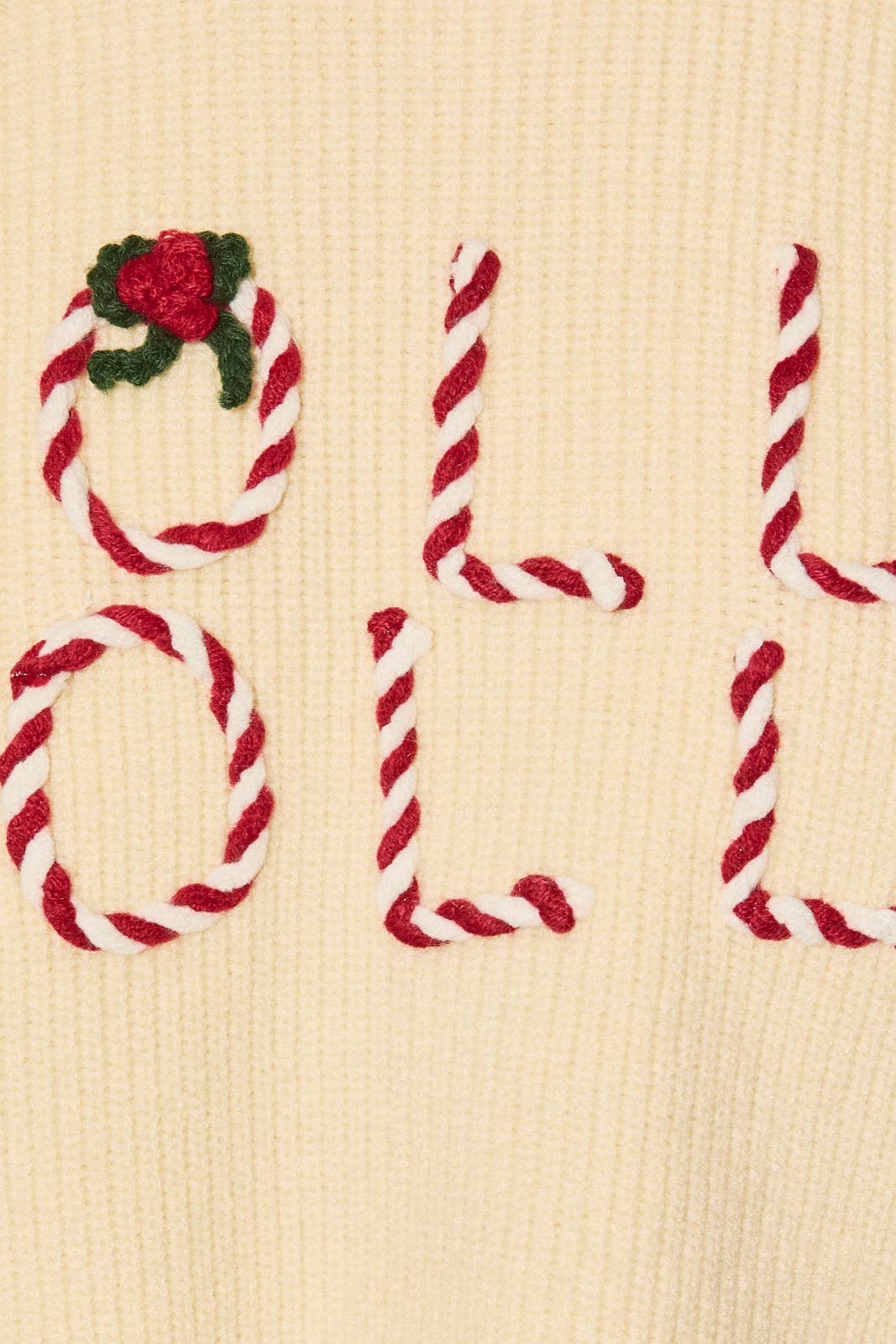 Holly Jolly Embroidered Cropped Knit Sweater: LT PINK / S