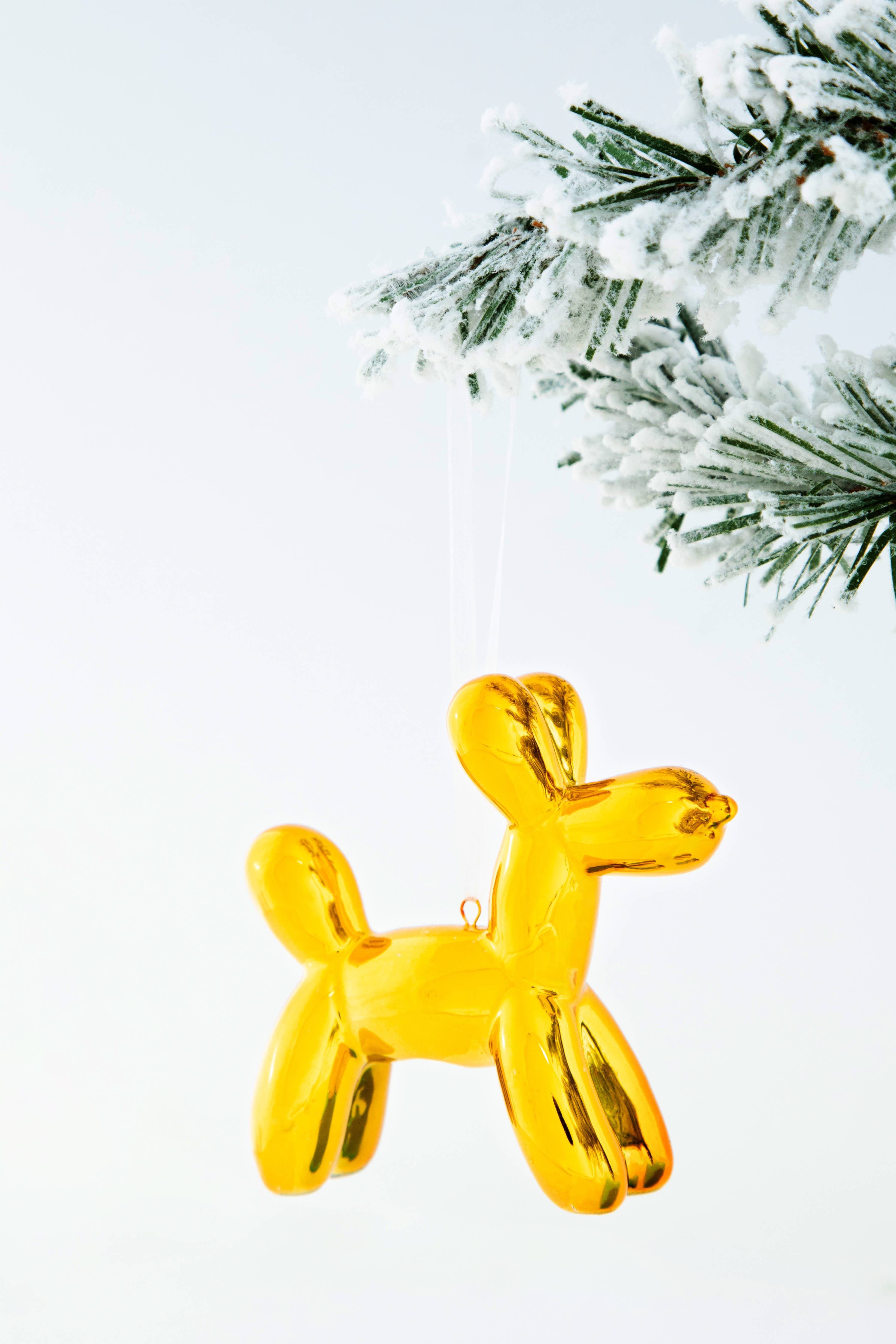 Holiday Ceramic Dog Ornaments  - 3.25" tall