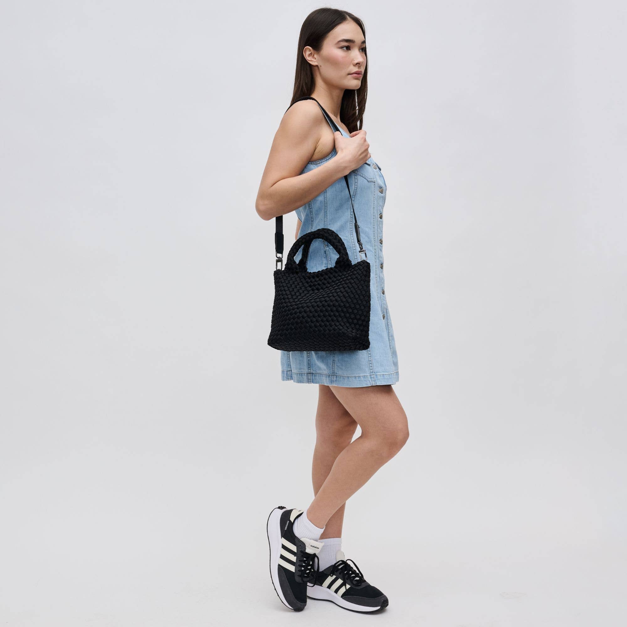 Sky's The Limit - Small Woven Neoprene Crossbody: Nude