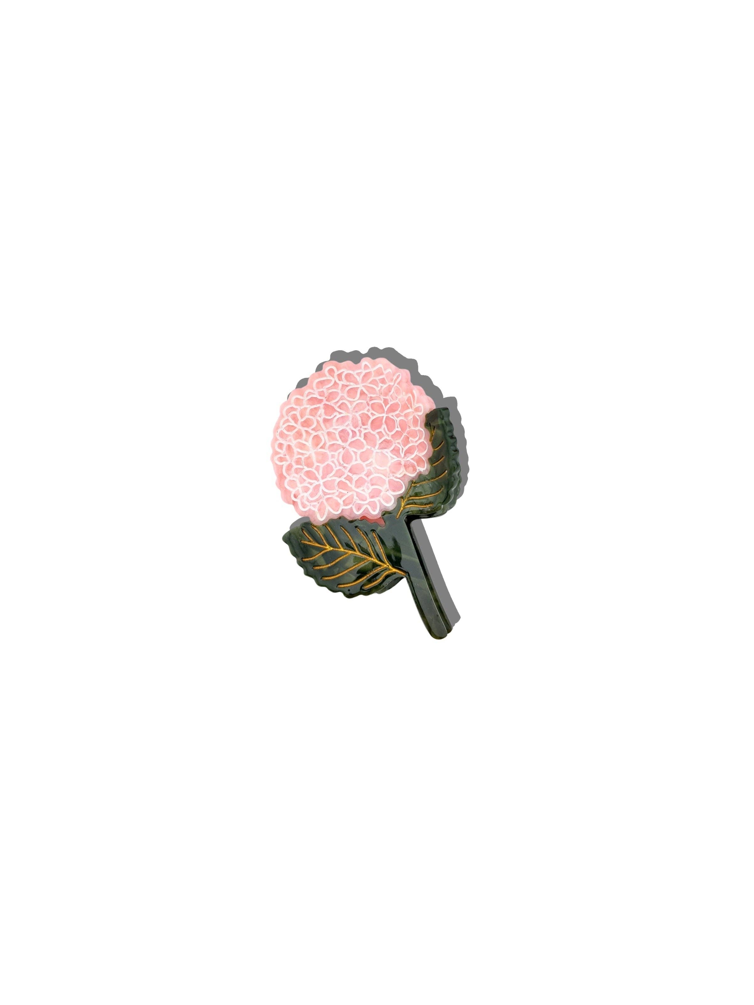 Hand-painted Hydrangea Claw Hair Clip | Eco-Friendly: Baby Blue
