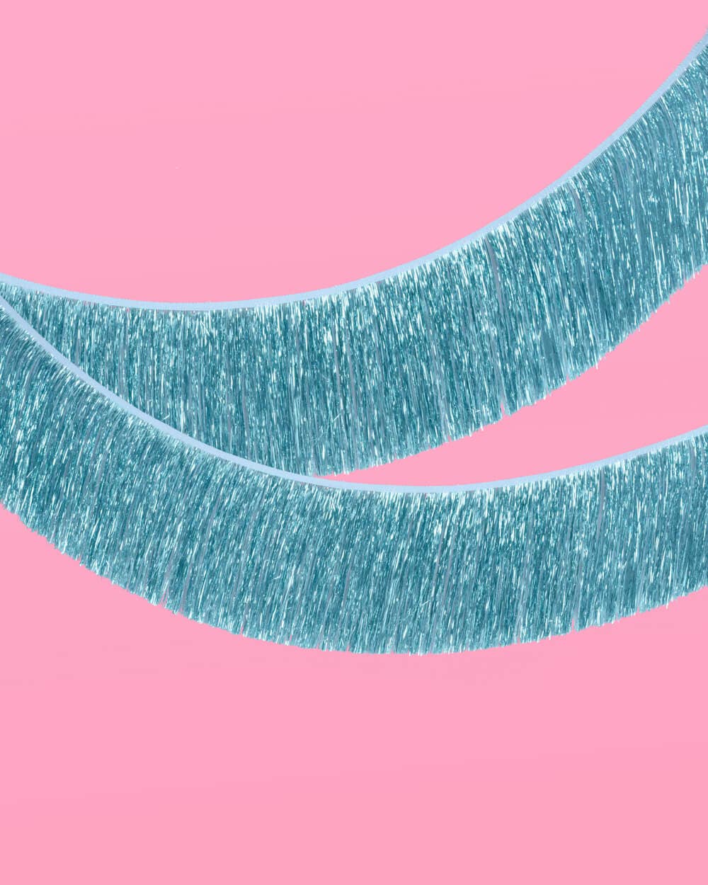 Blue Fringe Banner | blue foil, tinsel decor, party backdrop