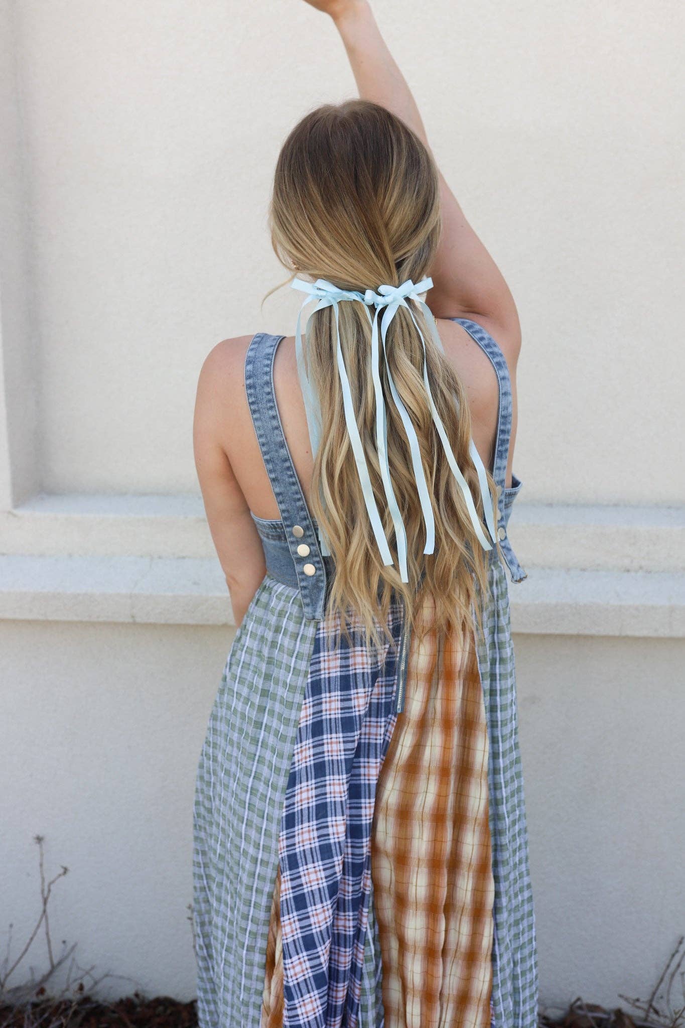 RIBBON BOW CLIP INS ( 3 COLORS ): BLUE
