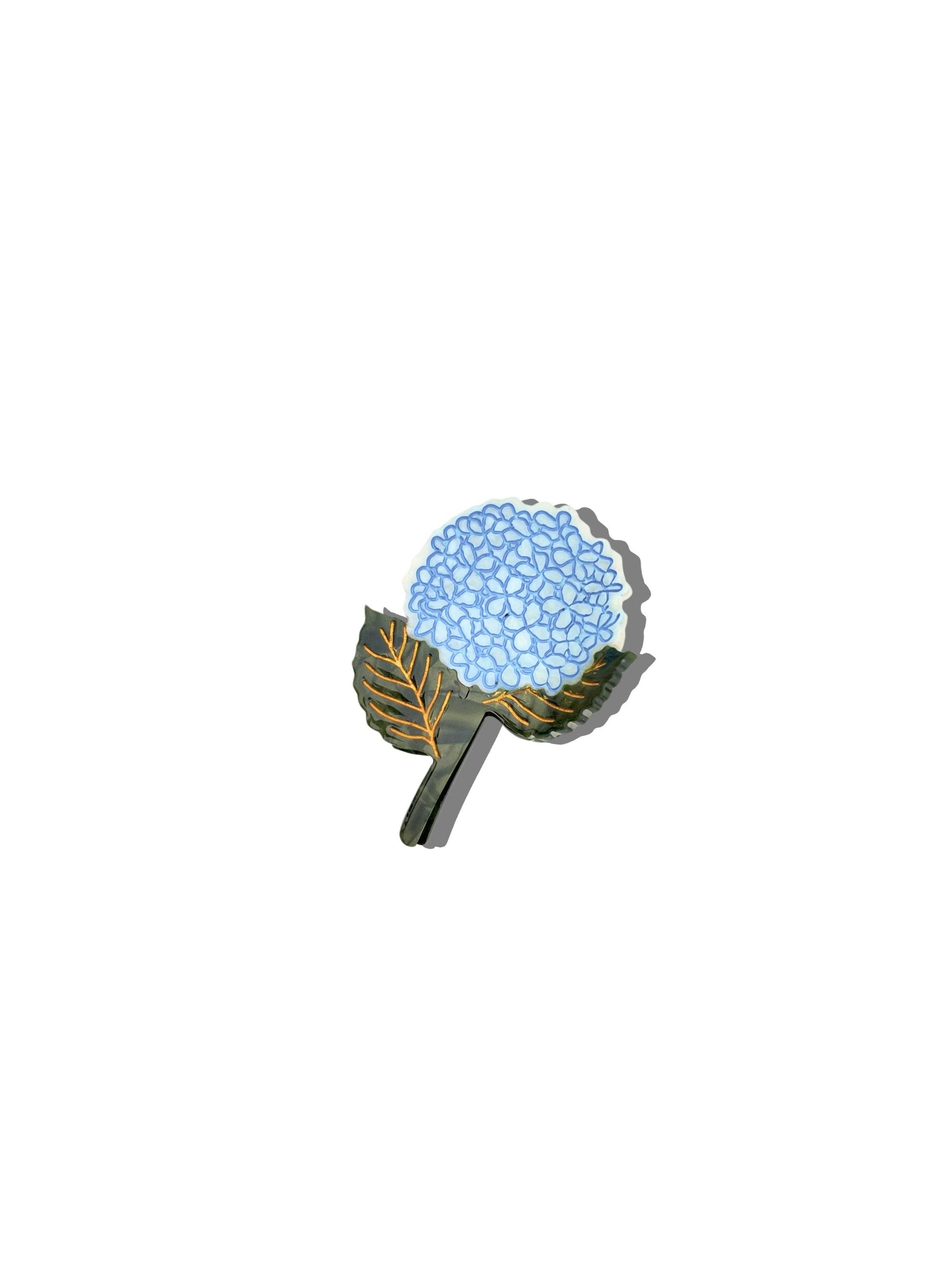 Hand-painted Hydrangea Claw Hair Clip | Eco-Friendly: Baby Blue