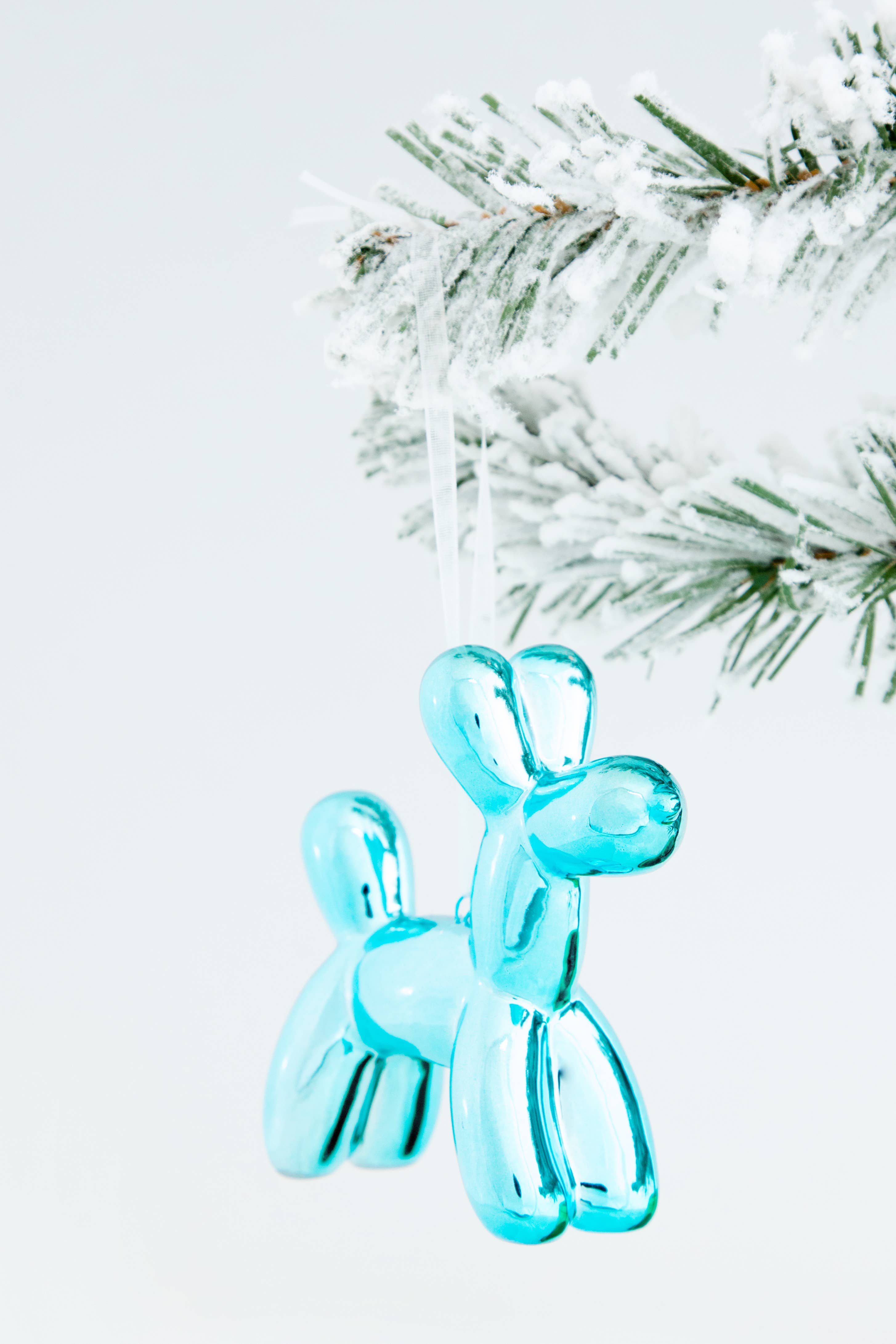 Holiday Ceramic Dog Ornaments  - 3.25" tall