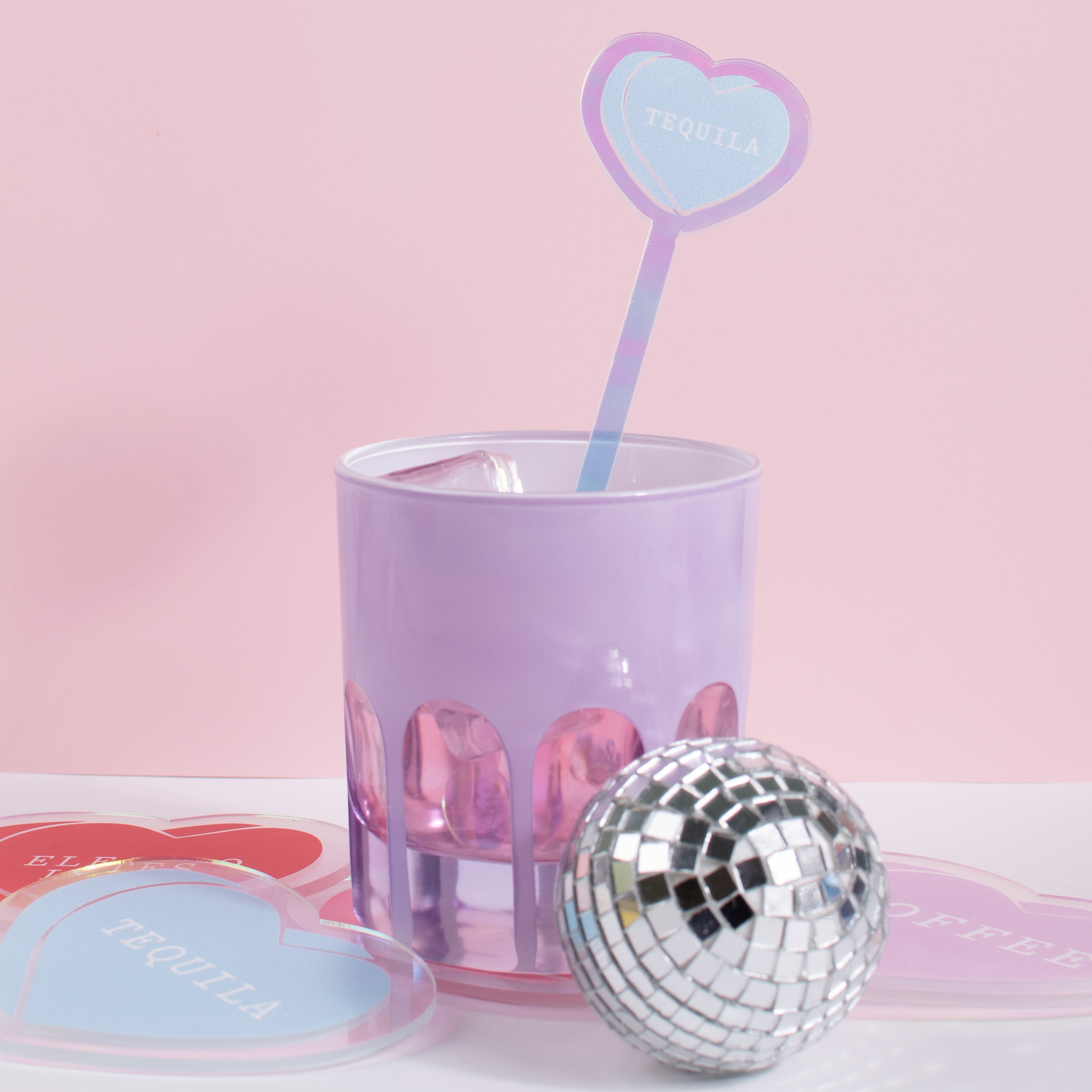 WS - Heart Tequila Acrylic Stir Stick