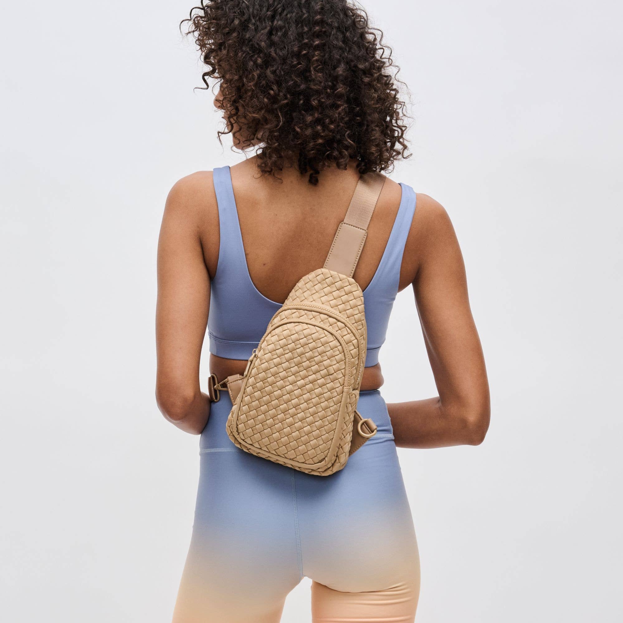 Beyond The Horizon - Woven Neoprene Sling Backpack: Cream