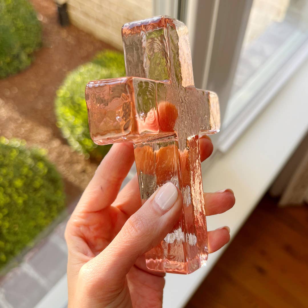 Mother - Glass Cross Occasion Gift Box: Baby Pink