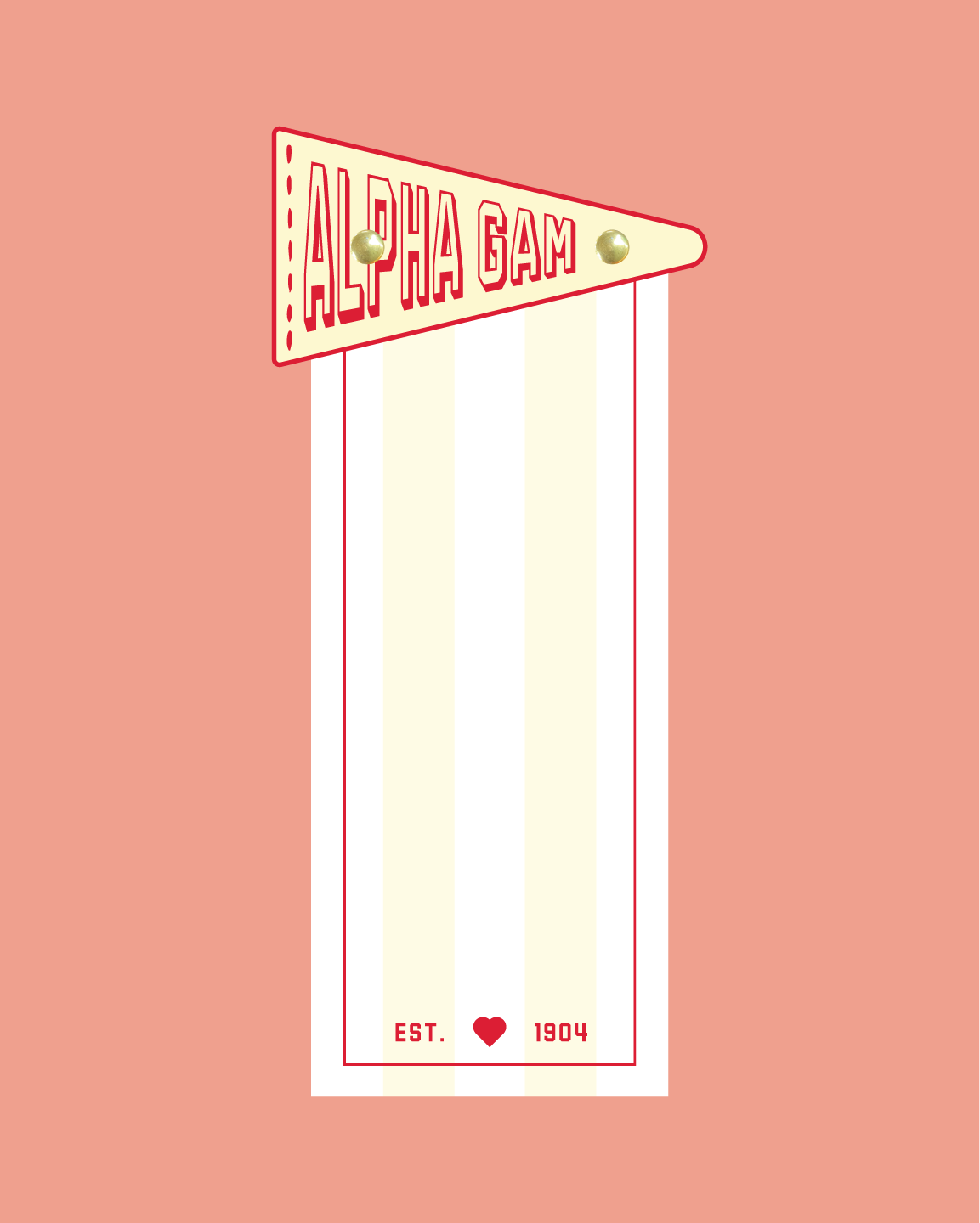 Sorority Pennant Flag Slim Acrylic Notepad