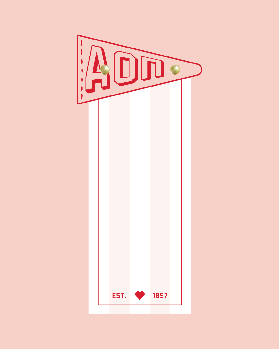 Sorority Pennant Flag Slim Acrylic Notepad
