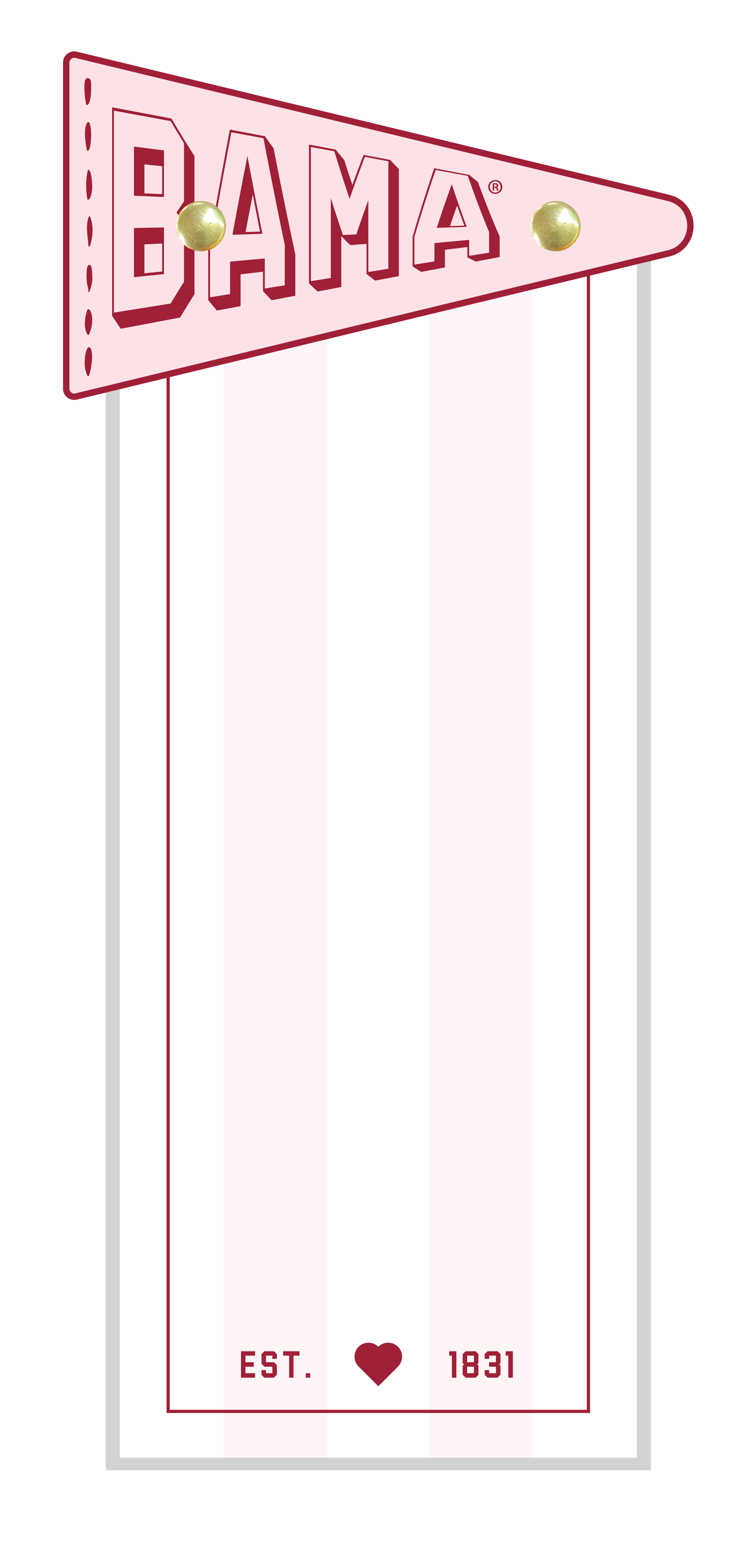 Bama Pennant Flag Slim Acrylic Notepad