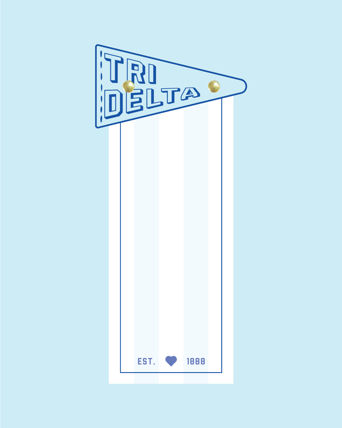 Sorority Pennant Flag Slim Acrylic Notepad