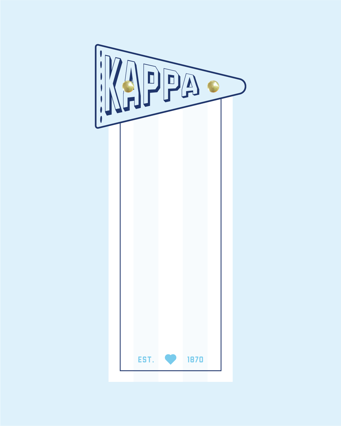 Sorority Pennant Flag Slim Acrylic Notepad