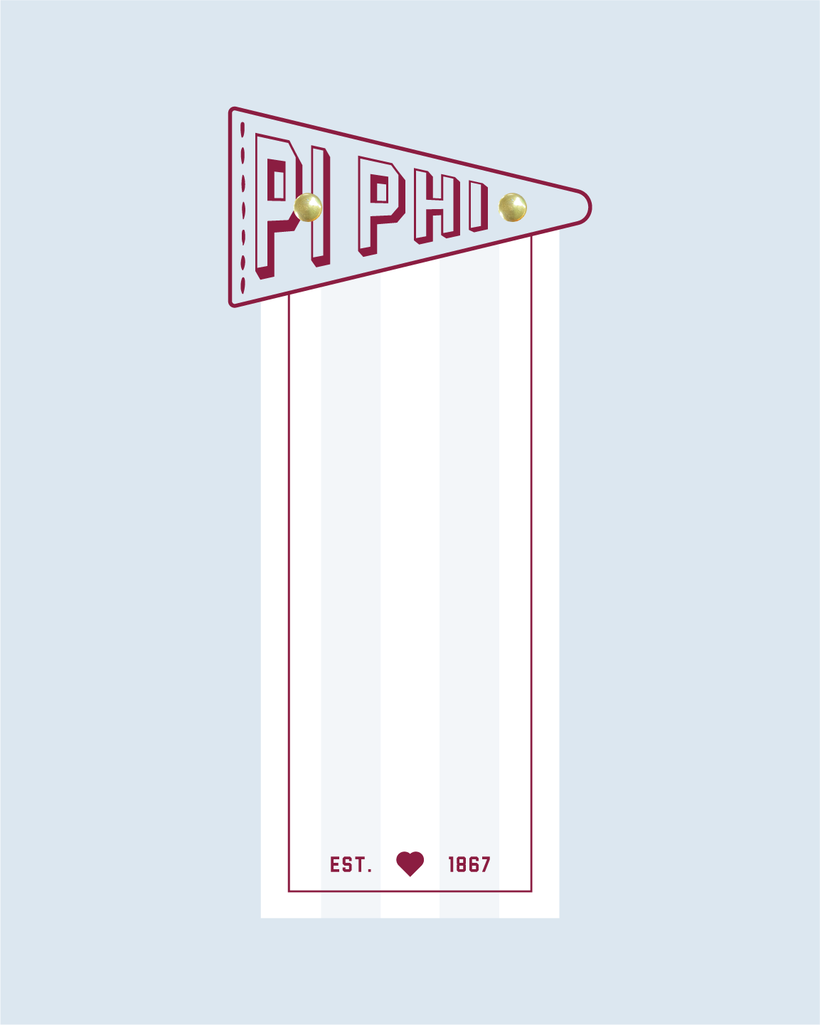 Sorority Pennant Flag Slim Acrylic Notepad